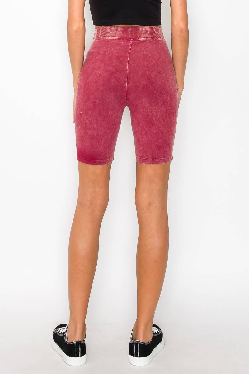Mineral Washed Biker athletic shorts