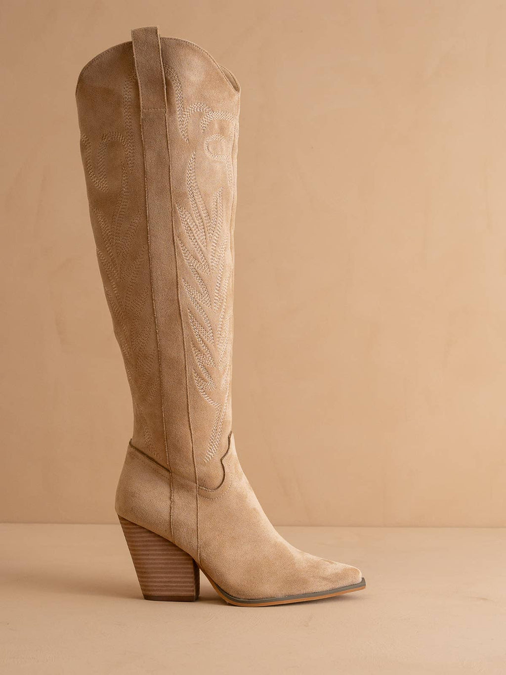 The Bronco Knee High Boots -Almond