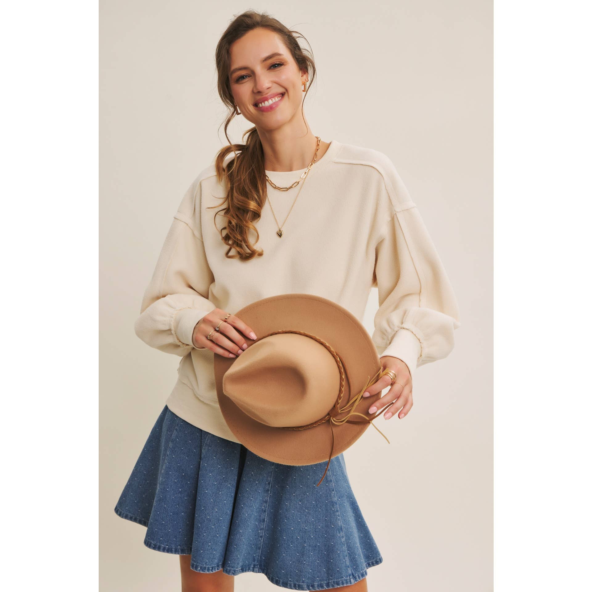 DENIM FLARE MINI SKIRT