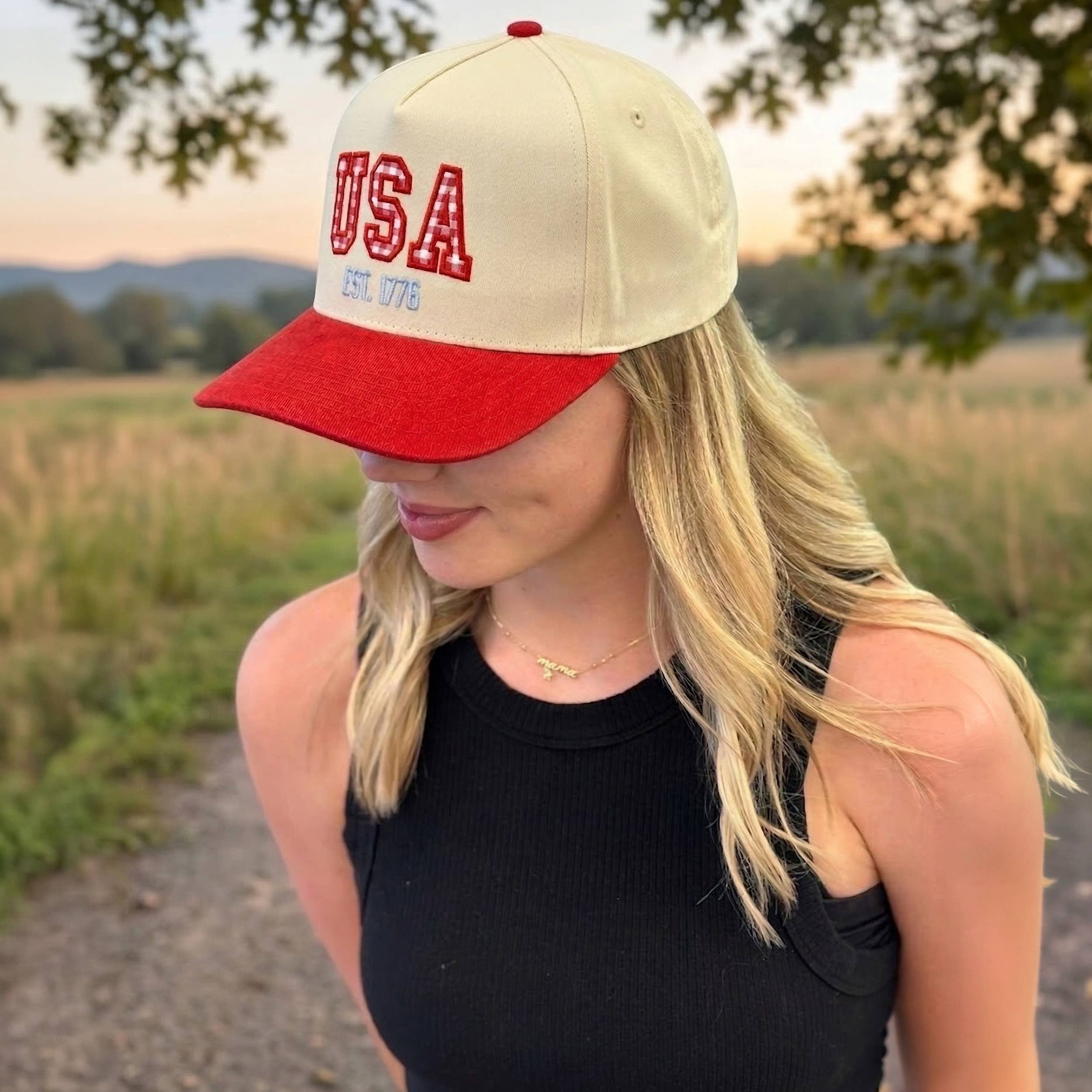 Gingham USA EST 1776 Two Tone Trucker Hat