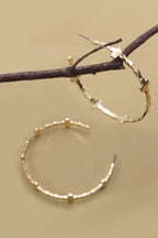 CROSS HOOP EARRINGS