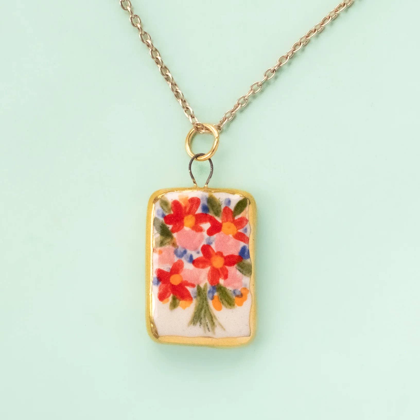 Ceramic charm necklace
