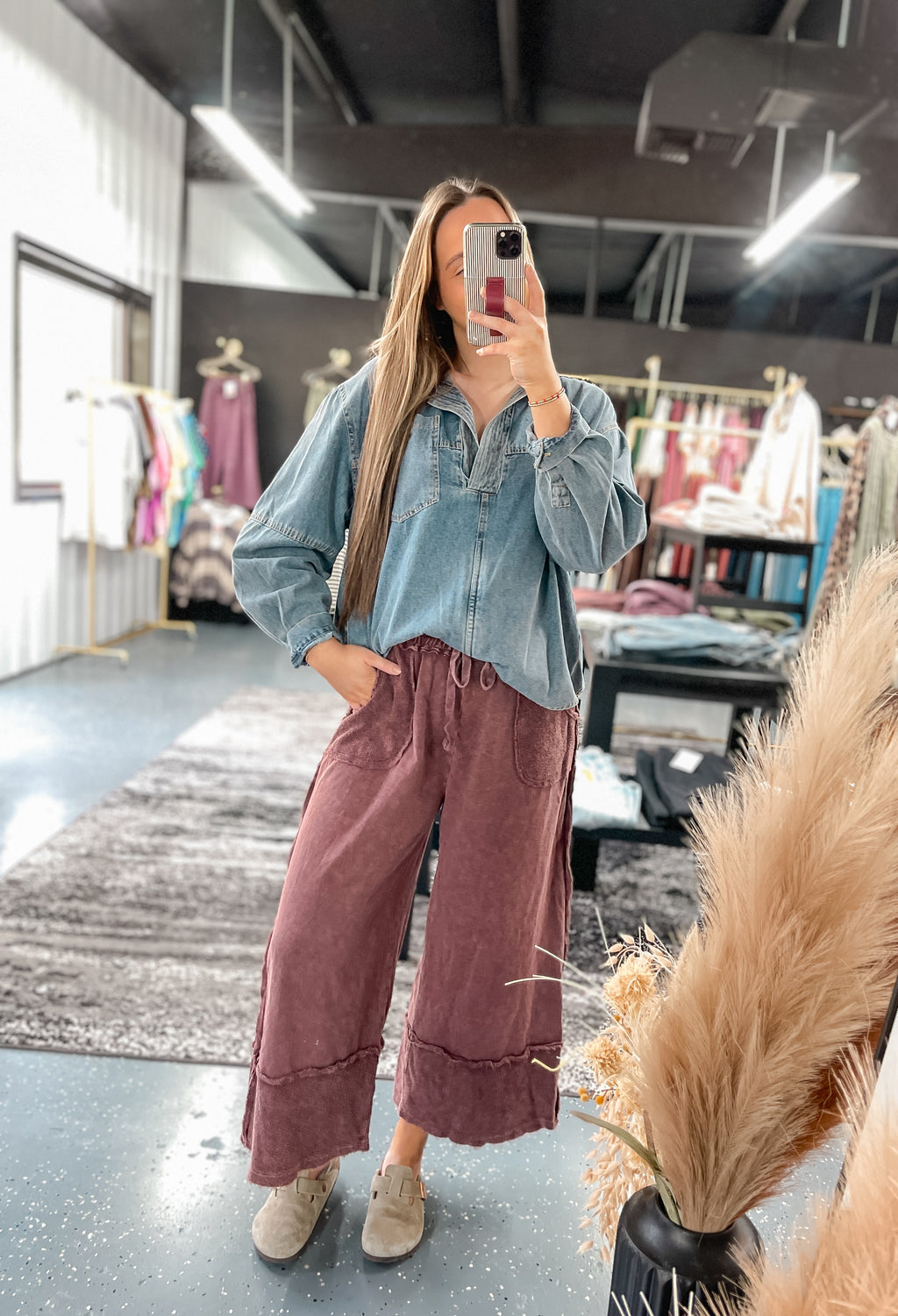 Cider Mill Mineral Wash Wide Leg Pants