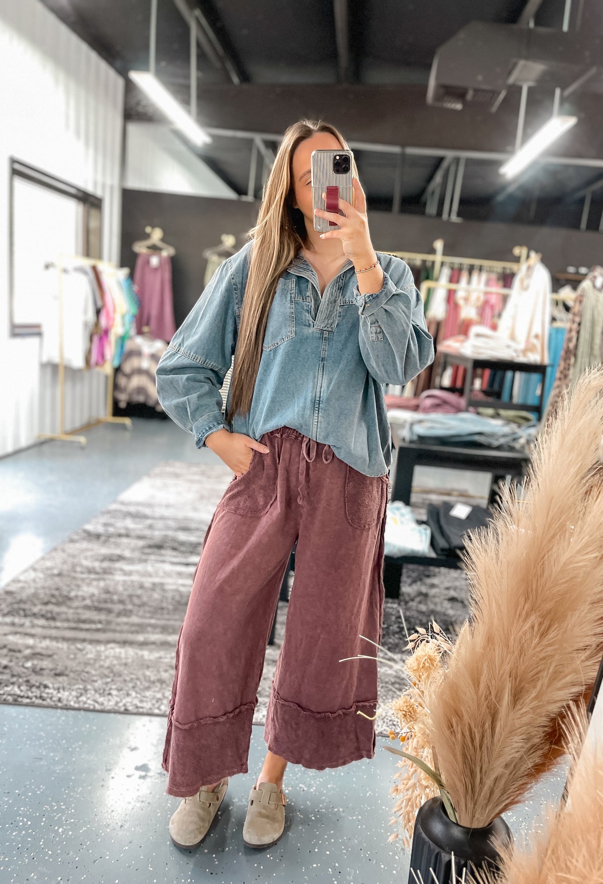 Cider Mill Mineral Wash Wide Leg Pants