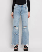 90'S VINTAGE SUPER HIGH RISE FLARE JEANS