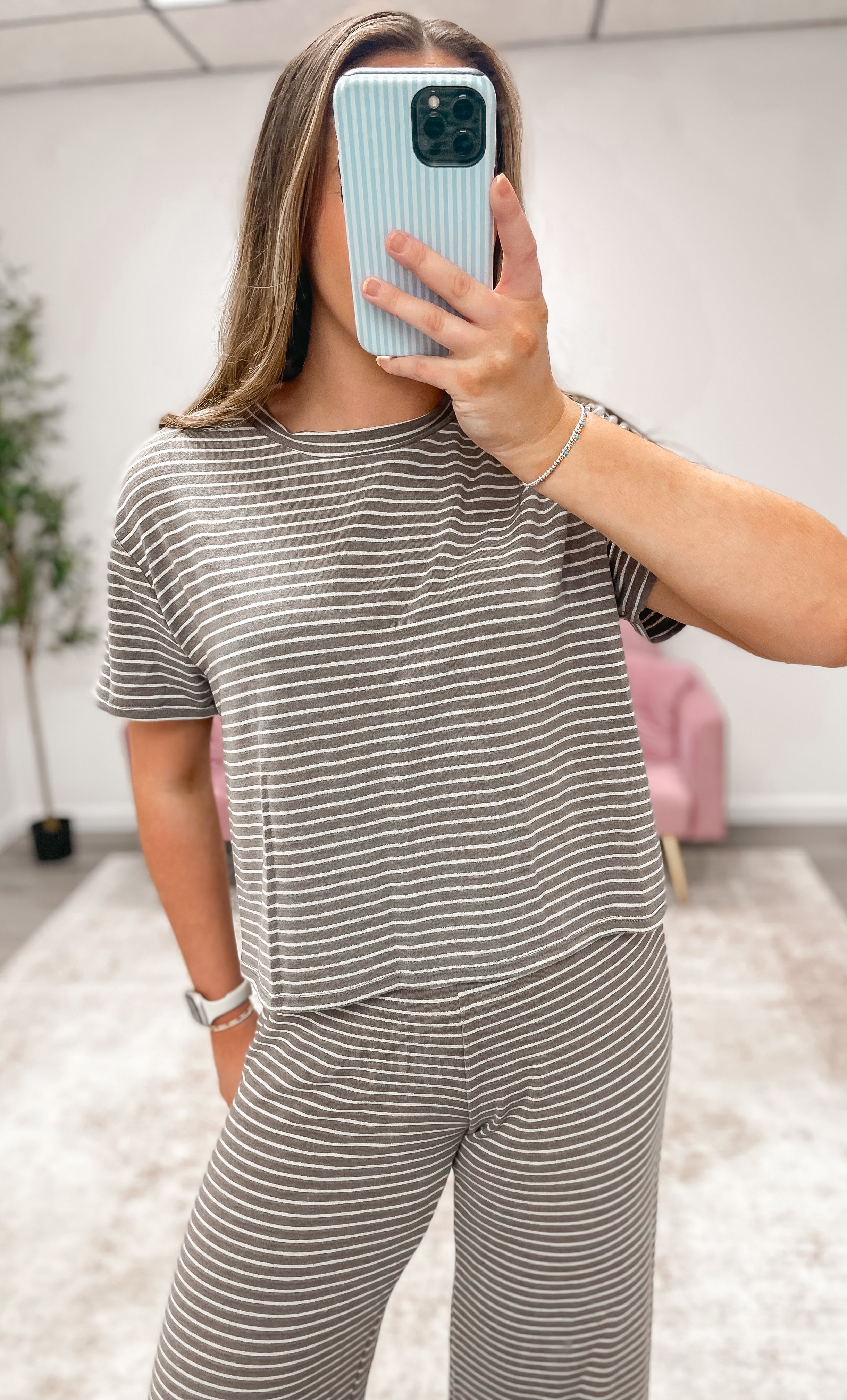Boxy Stripe Short Sleeve Tee
