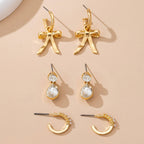 Pearl Crystal Earring Set