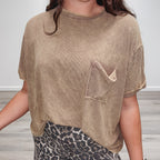 Mahogany Ribbed Tee￼