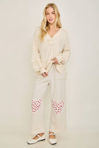 Mineral Wash Heart Patch Pants