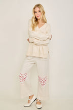 Mineral Wash Heart Patch Pants