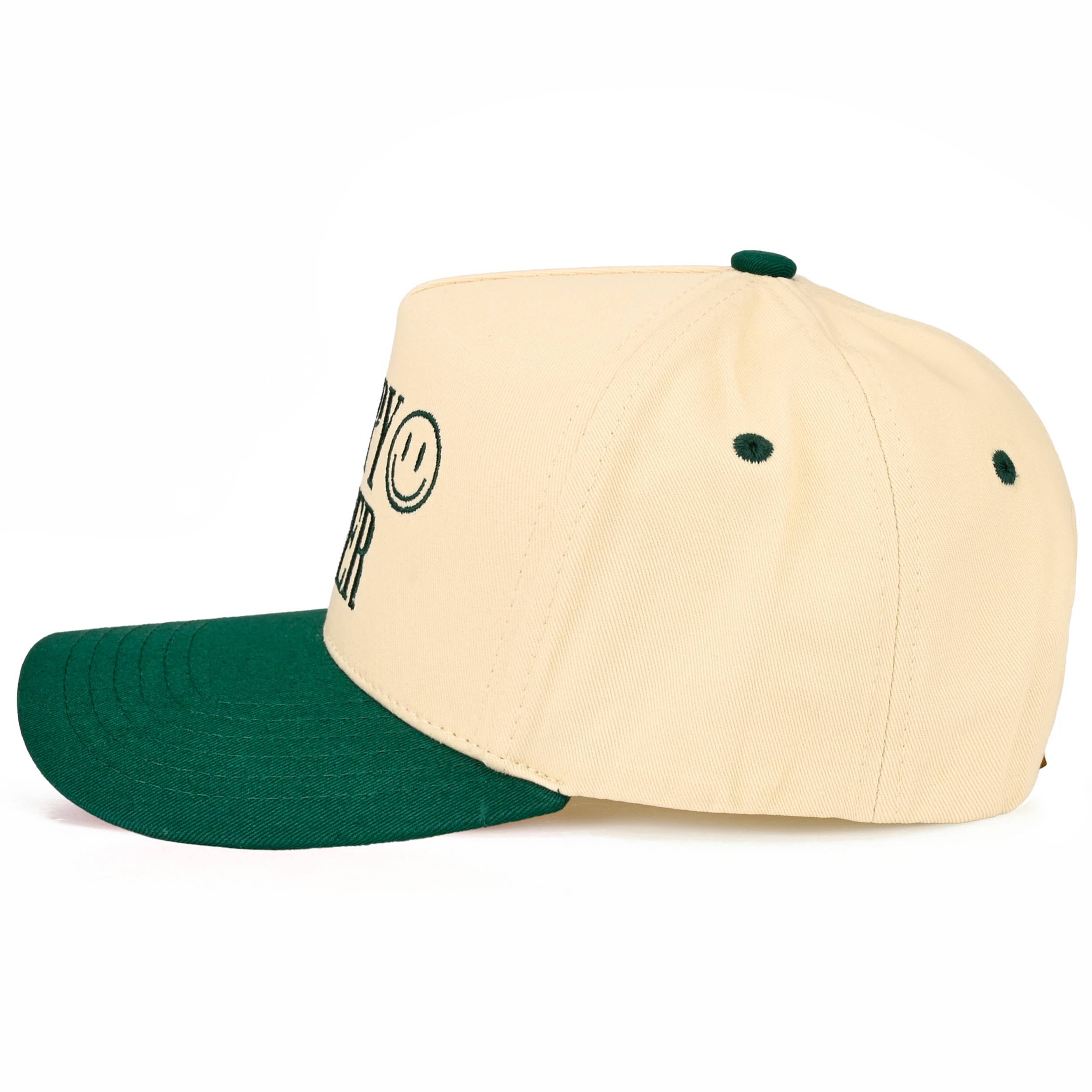 HAPPY CAMPER Embroidered Two Tone Trucker Hat