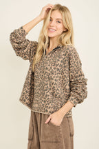 Leopard Half Zip