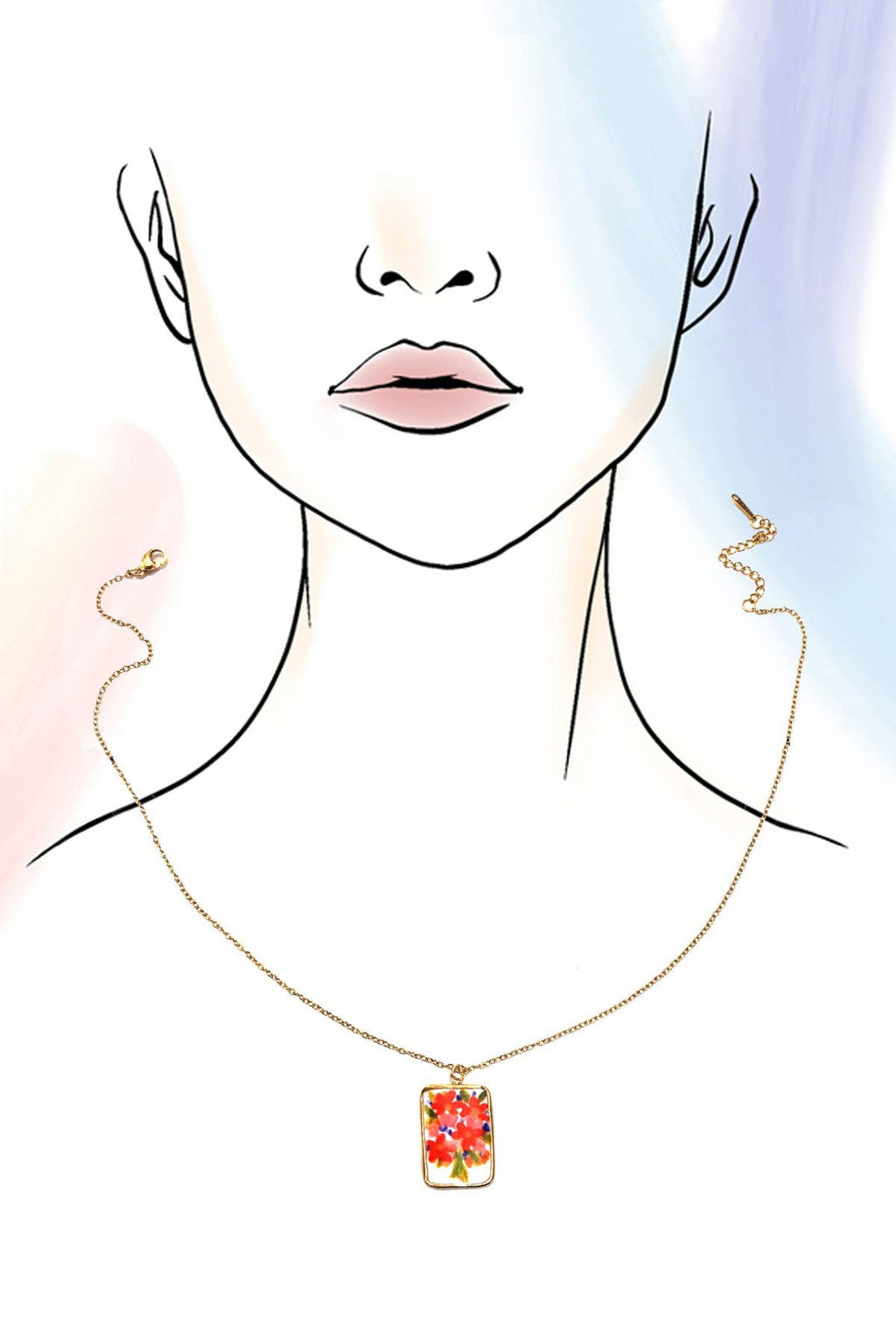 Ceramic charm necklace