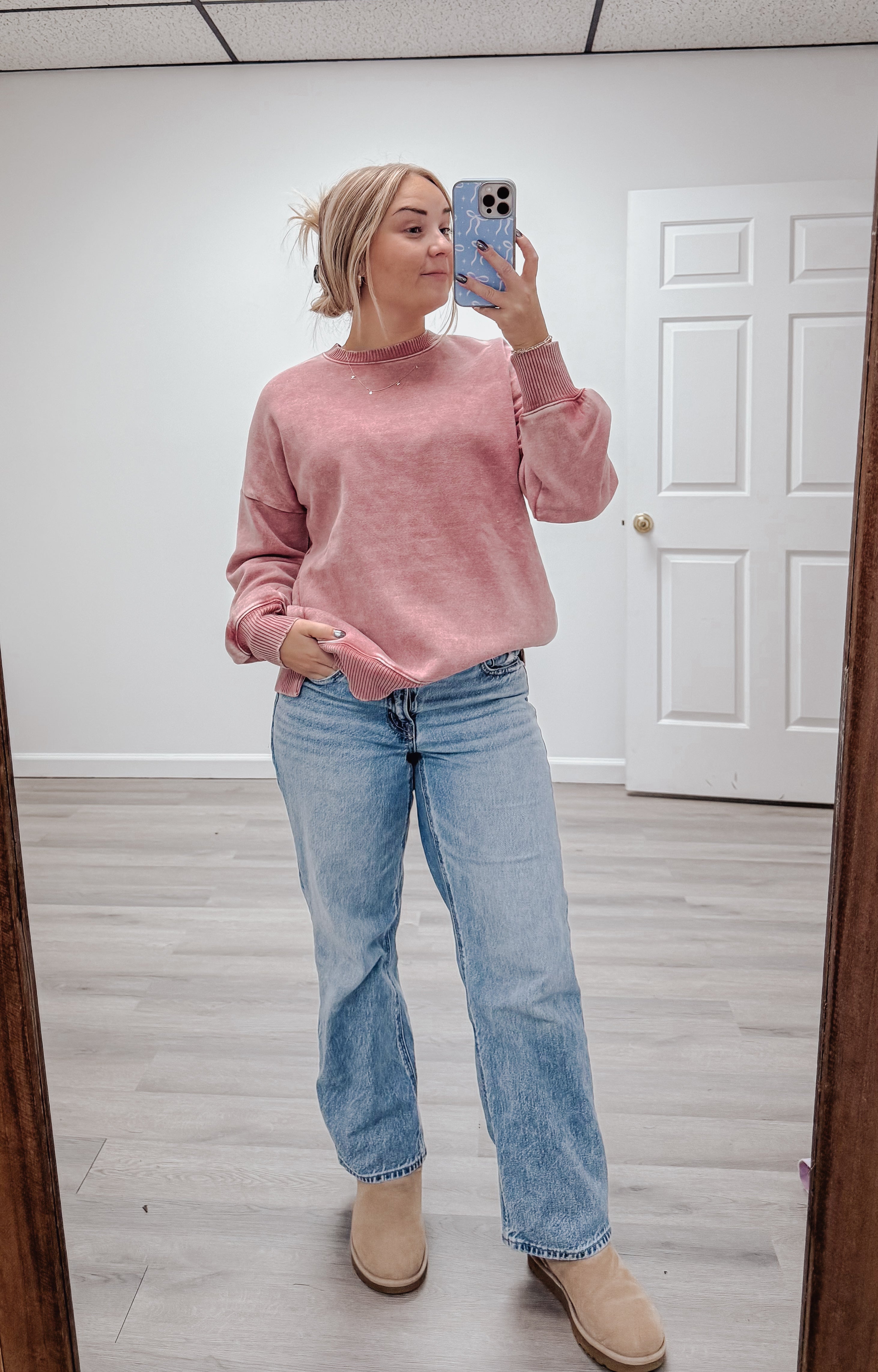 Georgia High Low Pullover - Winter Rose