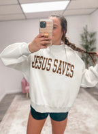 JESUS SAVES Reversible Mock Neck