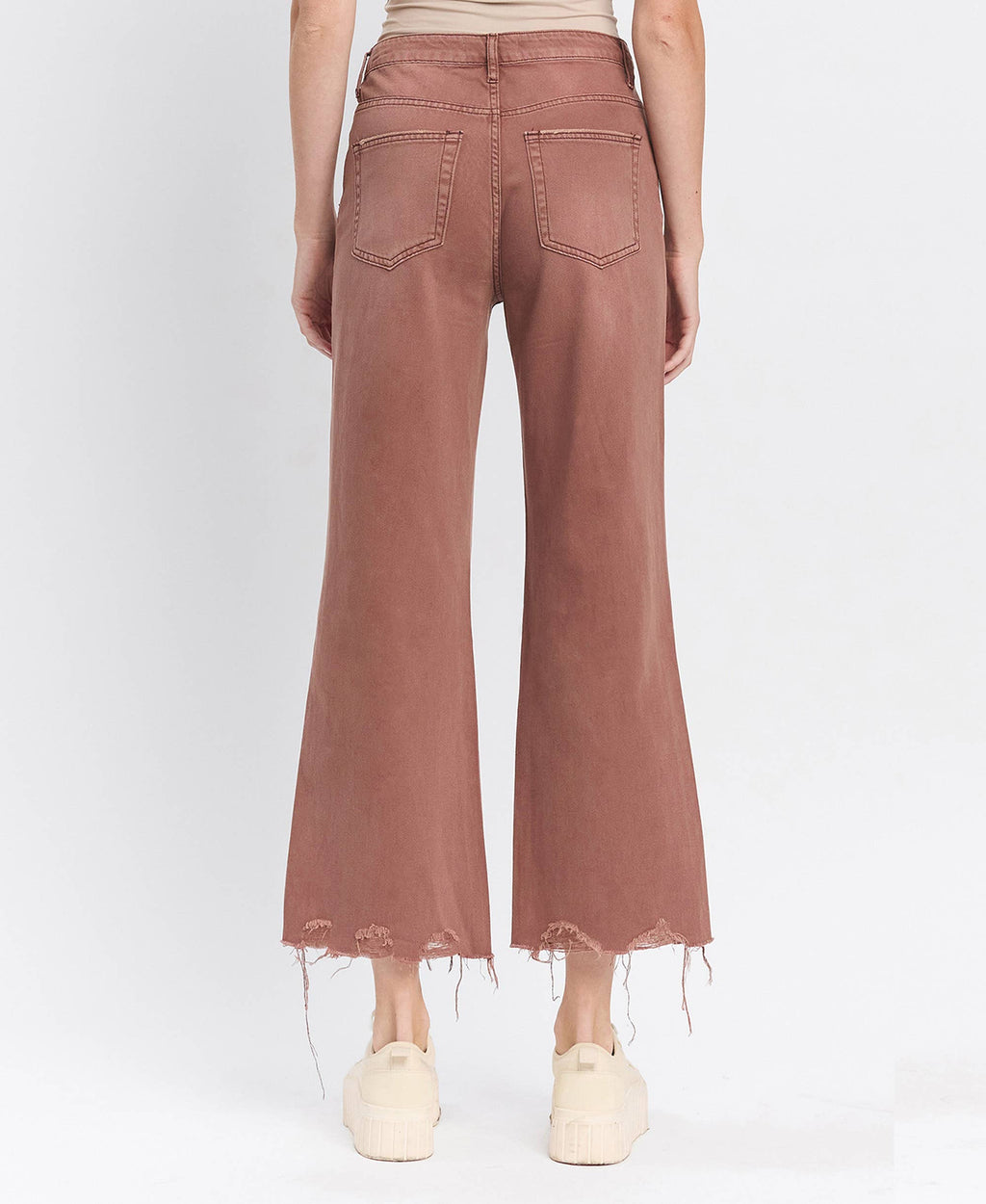 90'S VINTAGE SUPER HIGH RISE CROP FLARE JEANS