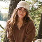 HAPPY CAMPER Embroidered Two Tone Trucker Hat