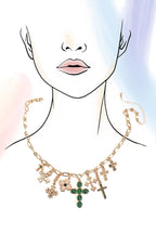 CHARM NECKLACE-MULTI CROSS CHARMS NECKLACE