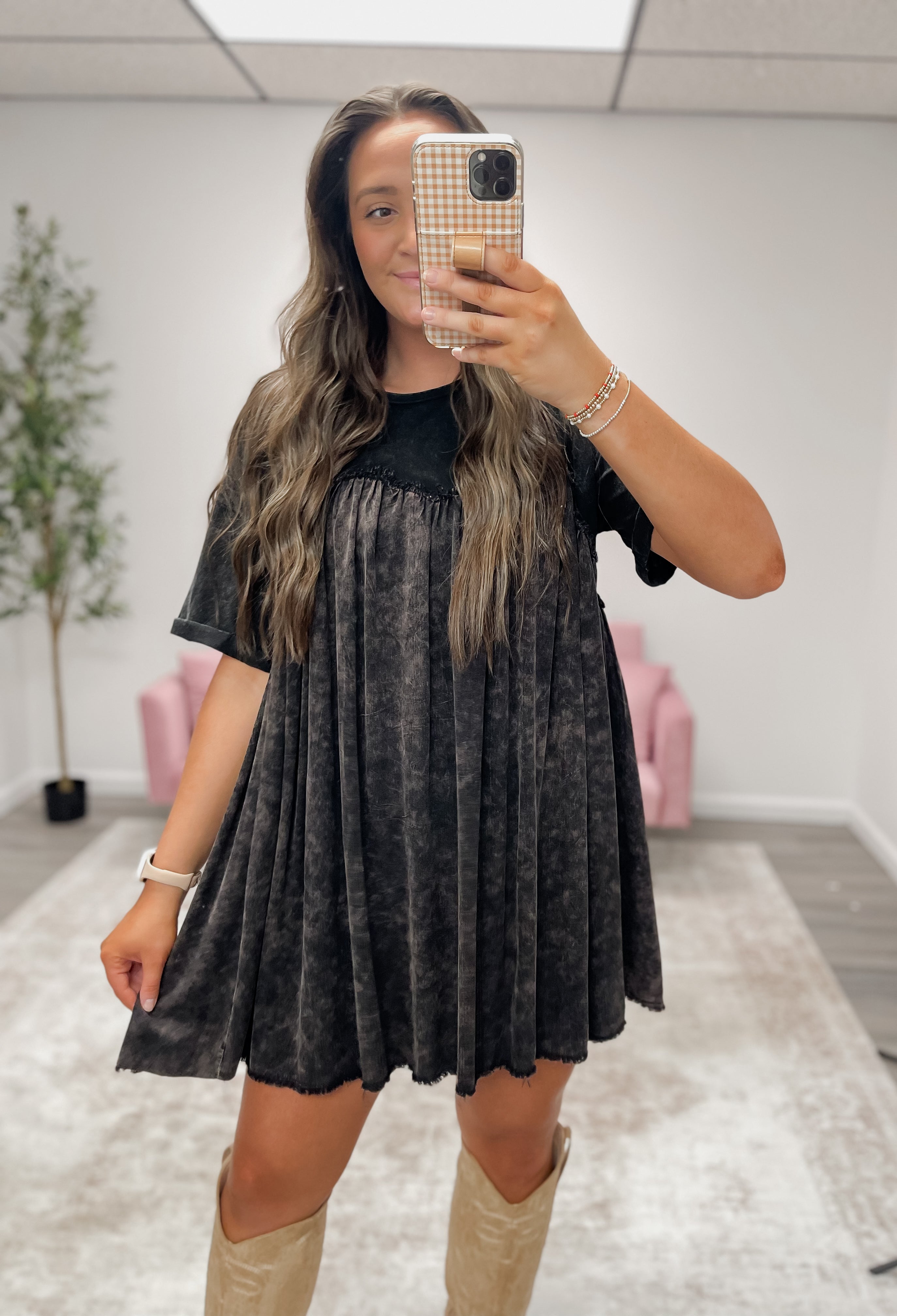 Mineral Wash Mini Dress