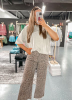 Leopard Wide Leg Jean