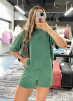 Raised Rib Tee + Shorts Set - Forrest