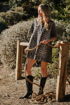 Leopard Wild Side Denim Dress