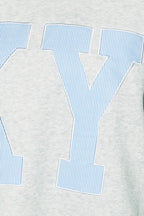 'KY' Stripe-Applique Mock-Neck Sweatshirt