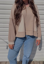 June contrast fabric top