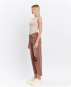 90'S VINTAGE SUPER HIGH RISE CROP FLARE JEANS