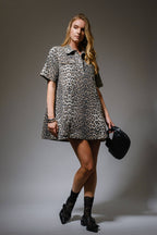 Leopard Wild Side Denim Dress