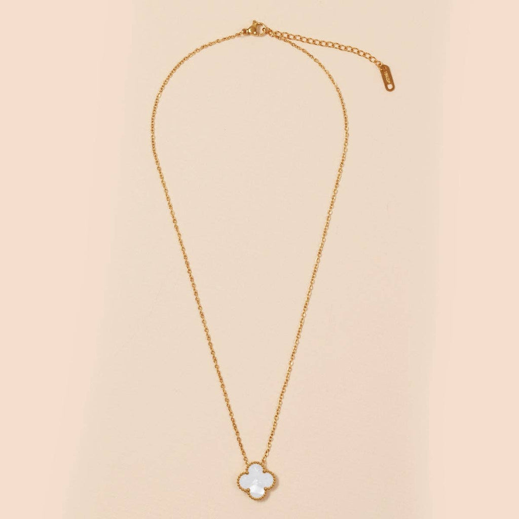 Floral 18K Gold Dip Stainless Steel Necklace
