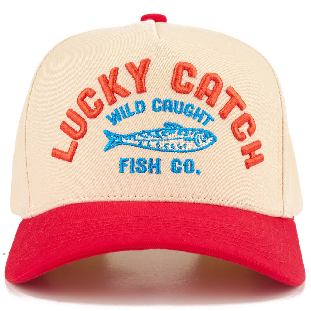 LUCKY CATCH Embroidered Two Tone Trucker Hat