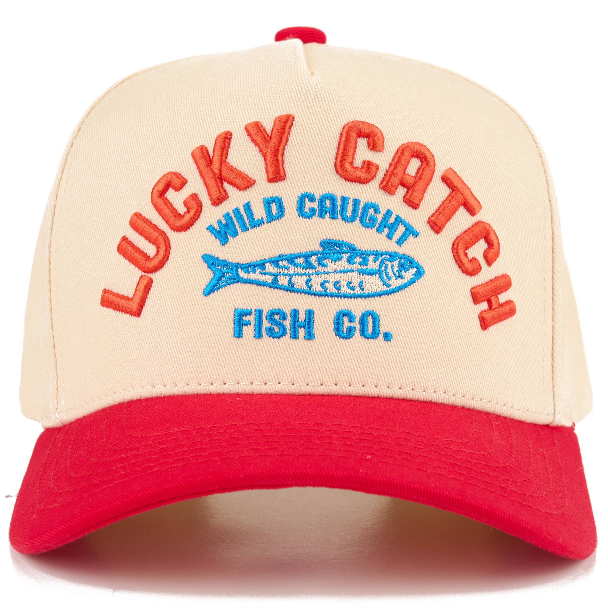 LUCKY CATCH Embroidered Two Tone Trucker Hat
