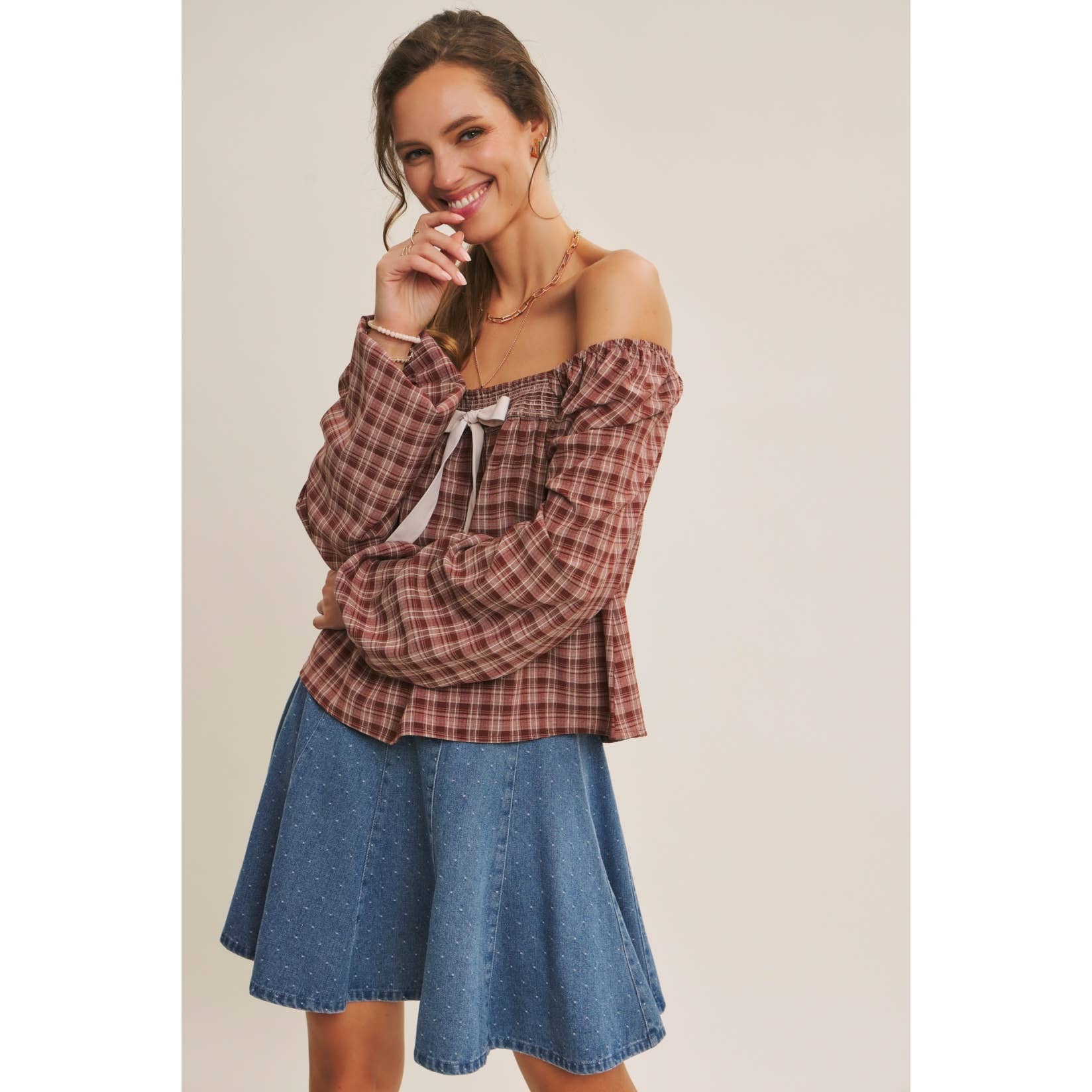 DENIM FLARE MINI SKIRT
