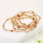 6PCS - Natural Stone Beaded Stretch Multi Layered Bracelets