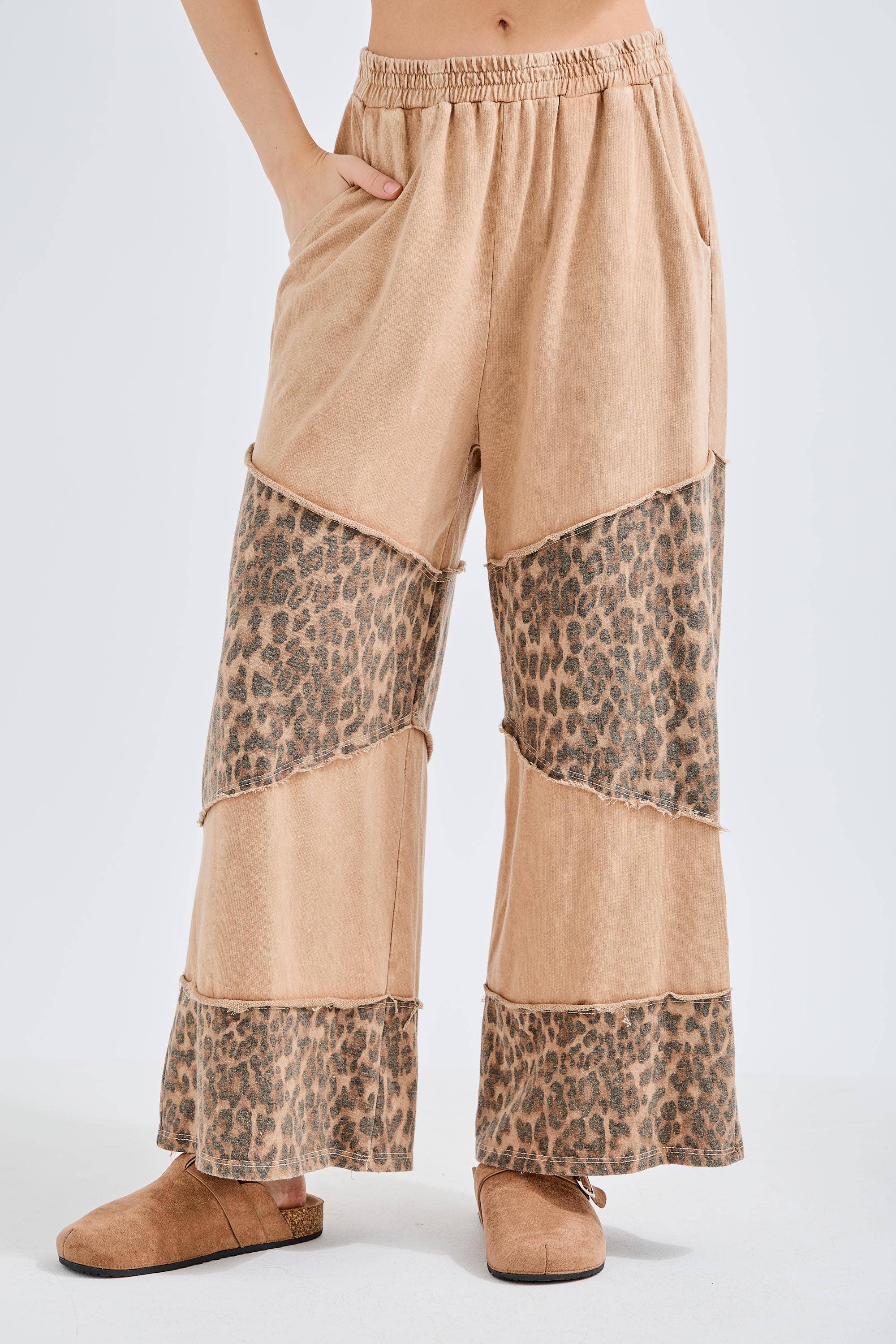 Mineral Wash Leopard Tier Pants