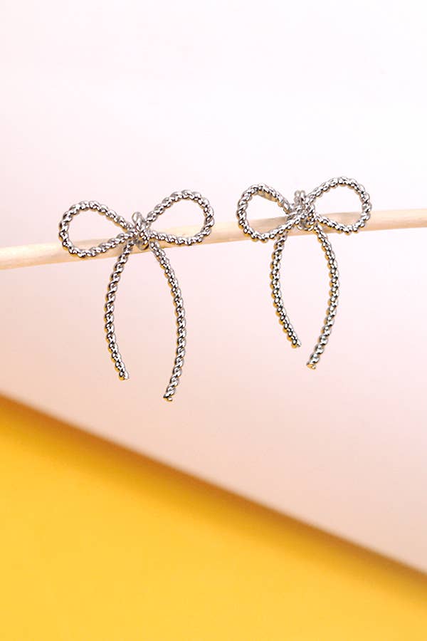 ROPE BOW STUD EARRINGS