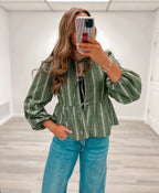 Corduroy Peplum Blouse