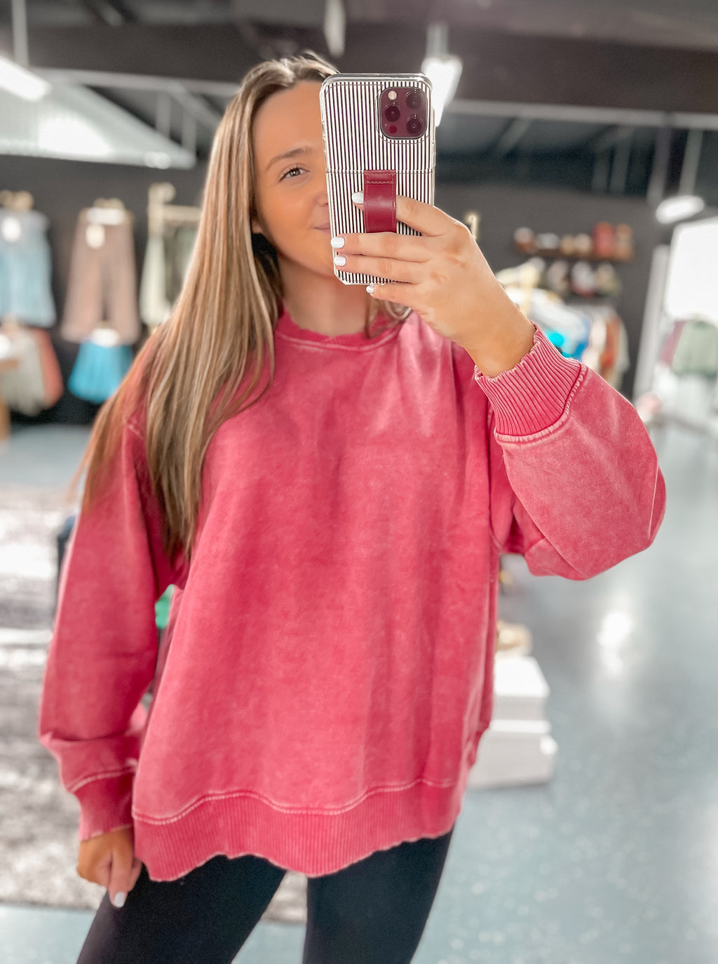 Crossover Crewneck - Dark Red