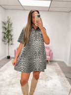 Leopard Wild Side Denim Dress