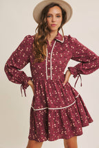 CAPTURES THE MAGIC ELEGANT MINI DRESS WITH SCALLOP LACE