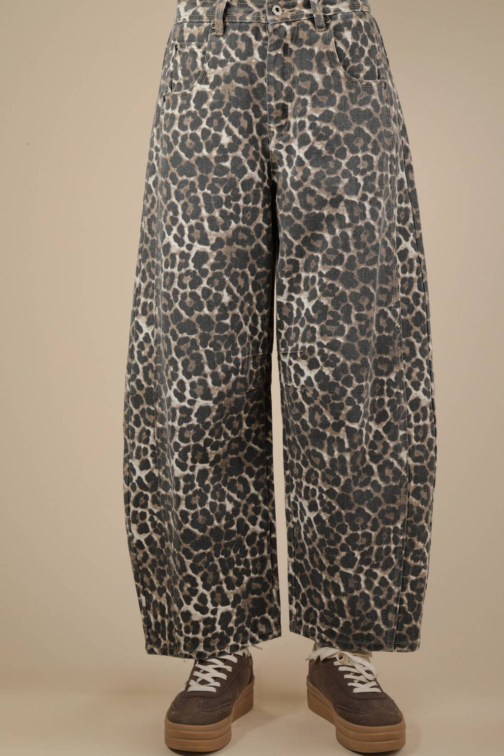 Leopard Barrel Jeans