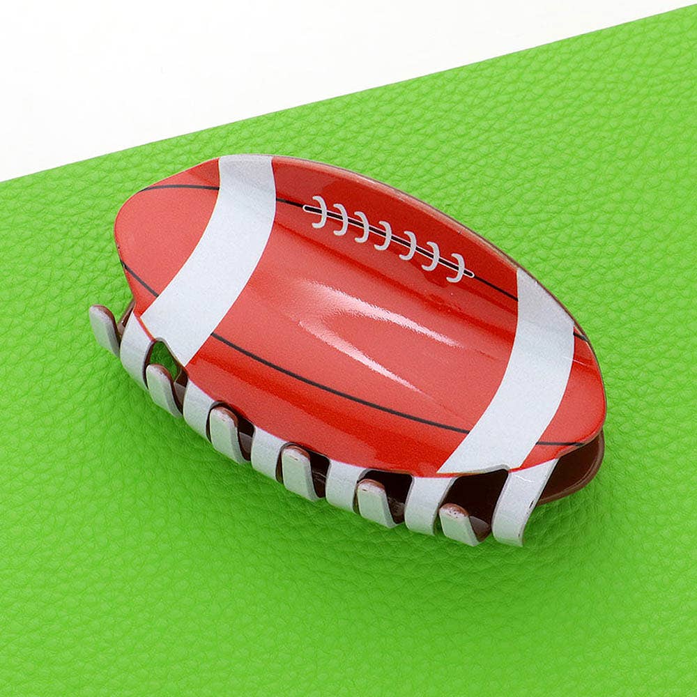 Football Acrylic Hair Claw Clip
