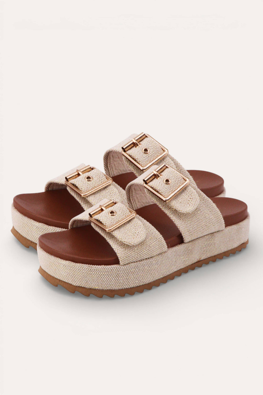 The Capri Linen Platform Sandal