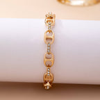 Sparkling Gold Link Chain Bracelet