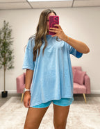 Everyday Acid Wash Oversized Tee - BABY BLUE