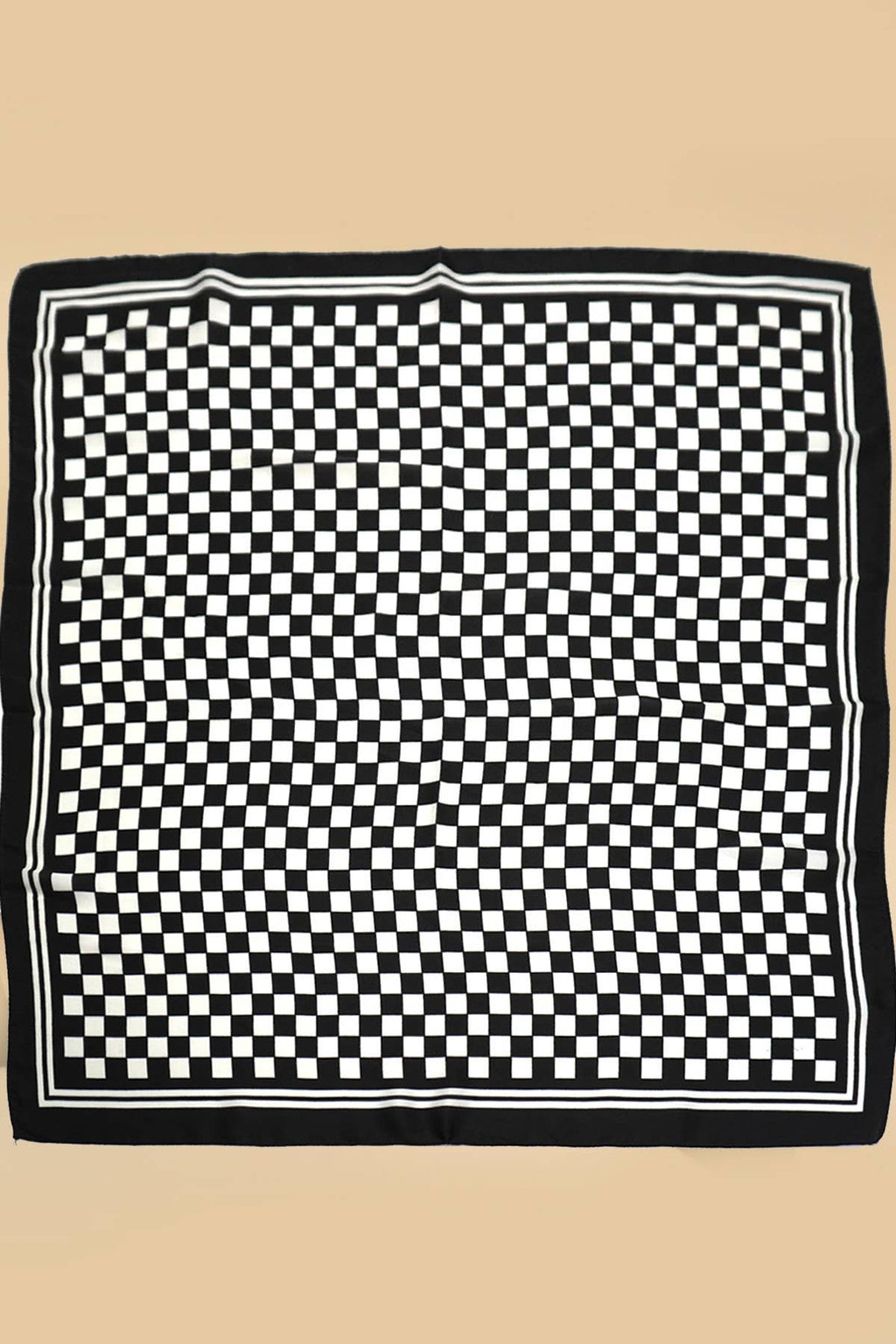 CHECKER PRINT BANDANA SCARF
