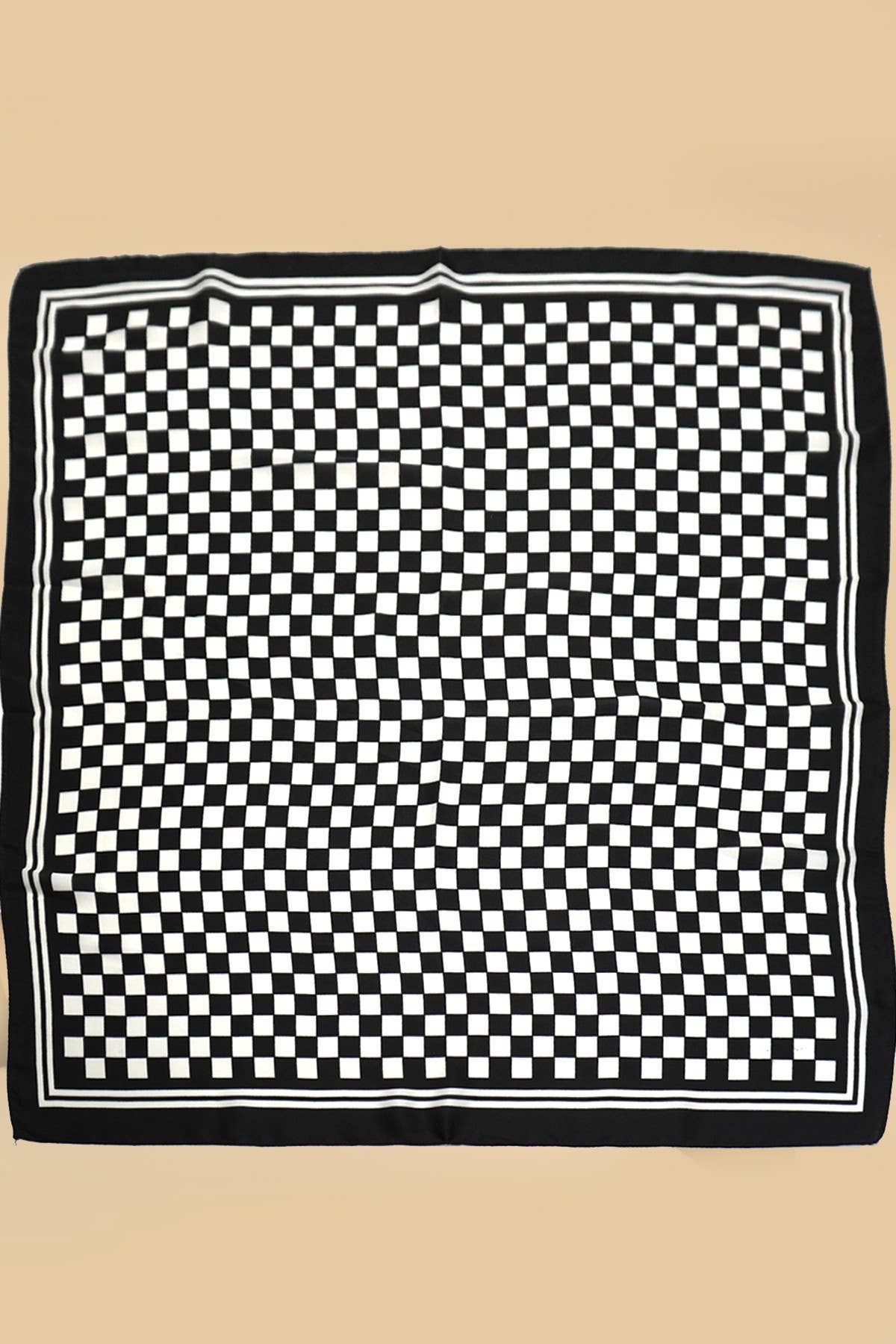 CHECKER PRINT BANDANA SCARF