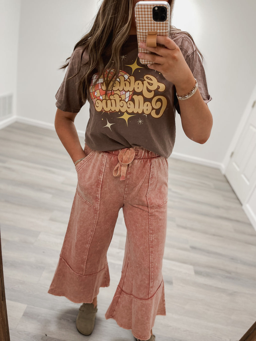 Exposed Seam Flare Pants