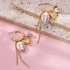 Chinoiserie Floral Charm Hoop Earrings